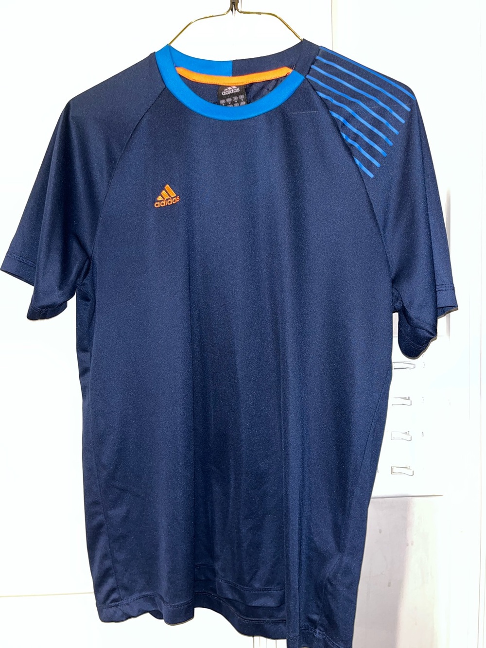 Adidas Men's Navy Blue Soccer Performance Athletic Short Sleeve T-Shirt M